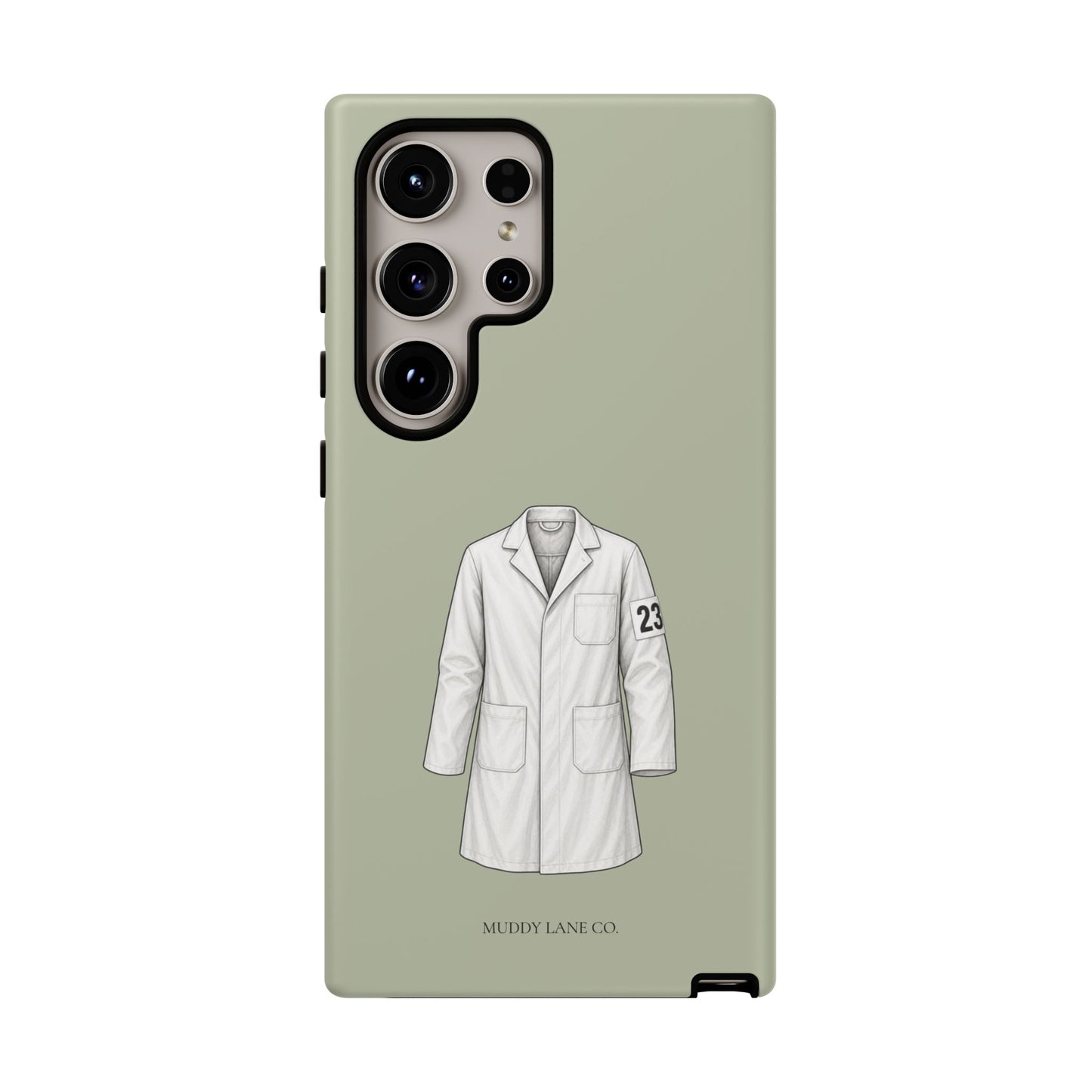Showing Coat Tough Phone Case in Light Sage Matte