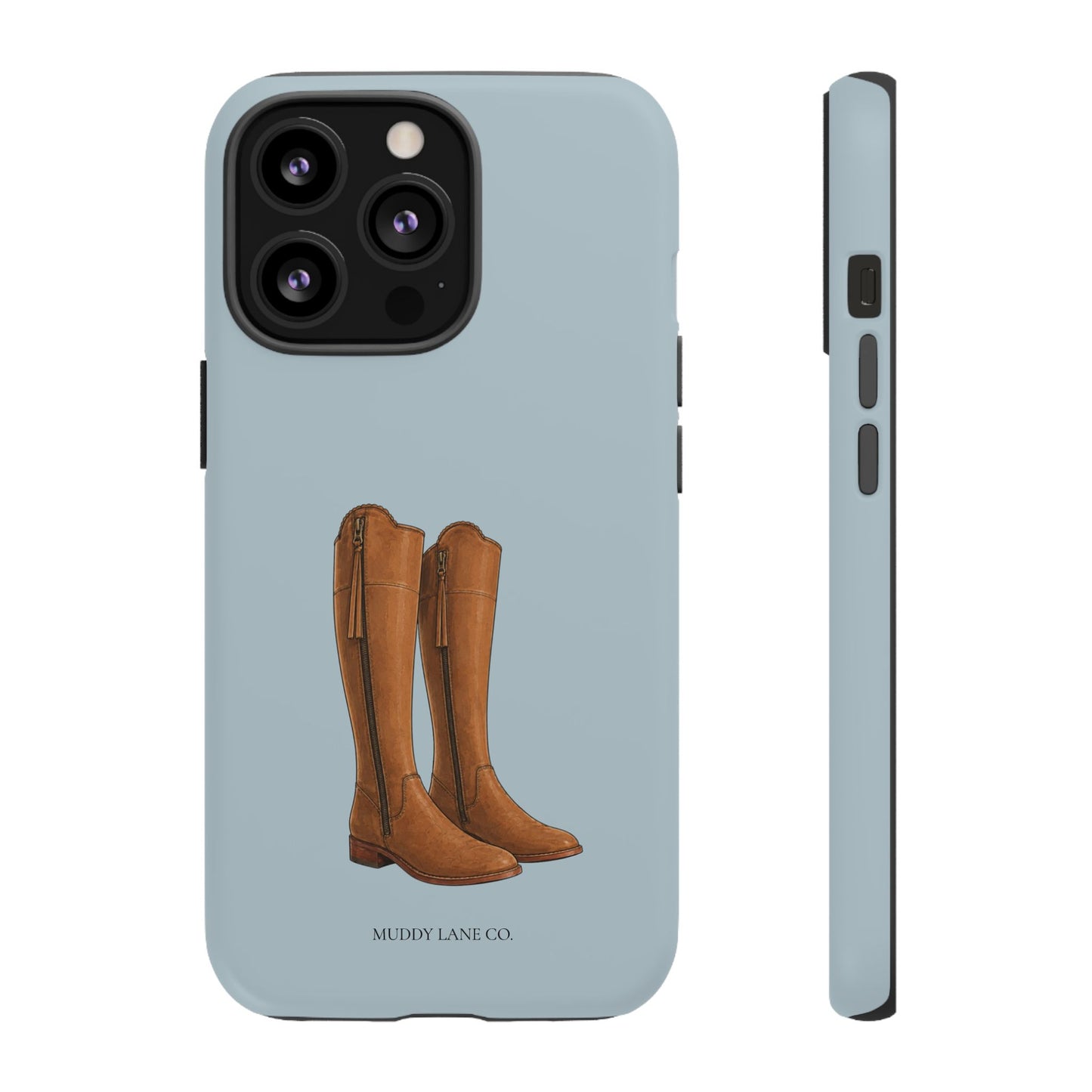 Riding Boots Tough Phone Case in Dusty Blue Matte