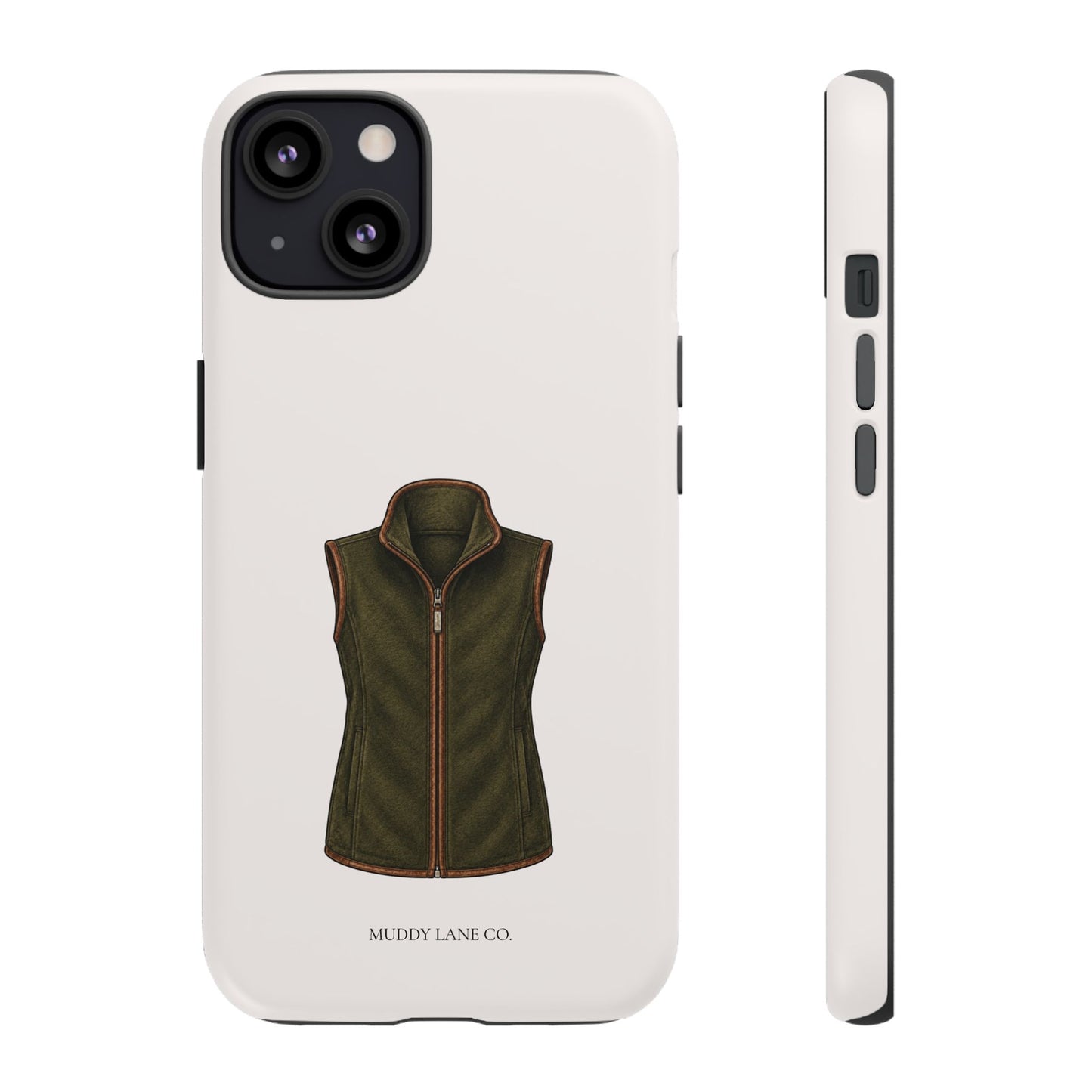Country Gilet Tough Phone Case in Warm Cream Matte