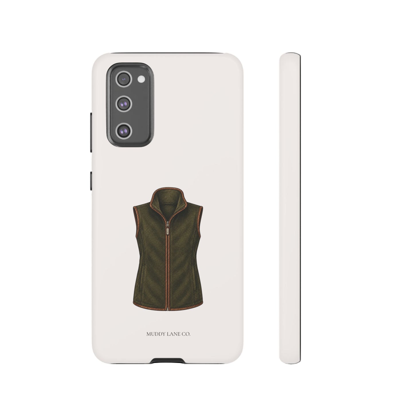 Country Gilet Tough Phone Case in Warm Cream Matte