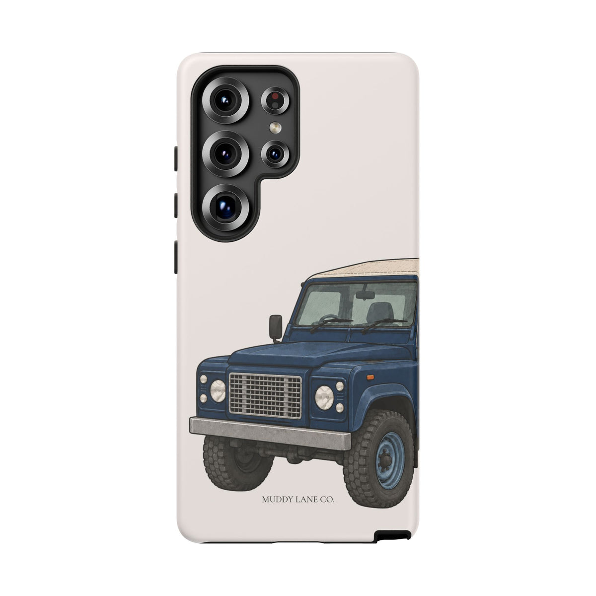 Blue Classic 4x4 Close-Up Tough Phone Case in Warm Cream Matte