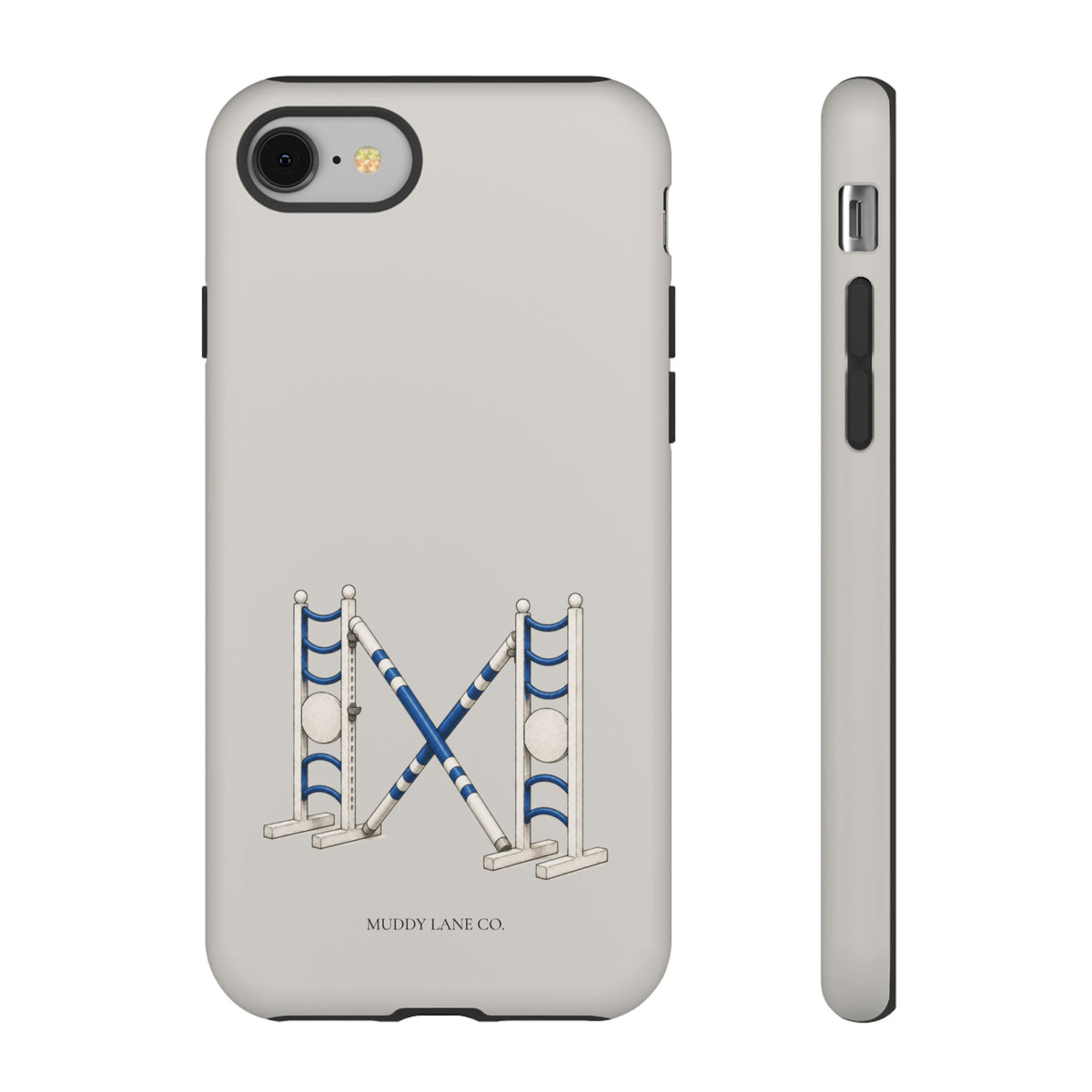 Show Jumping phone case in Soft Grey by Muddy Lane Co, photo 2