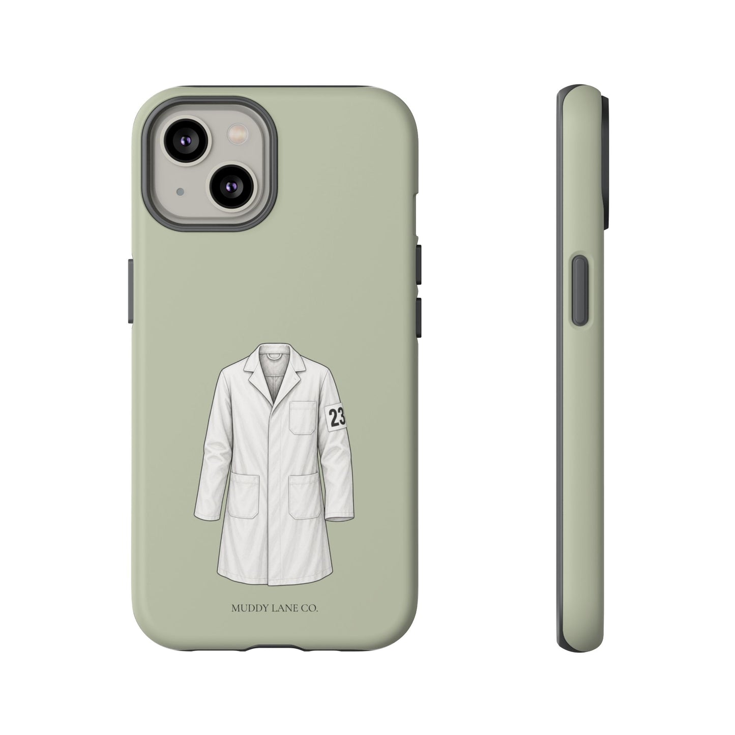 Showing Coat Tough Phone Case in Light Sage Matte