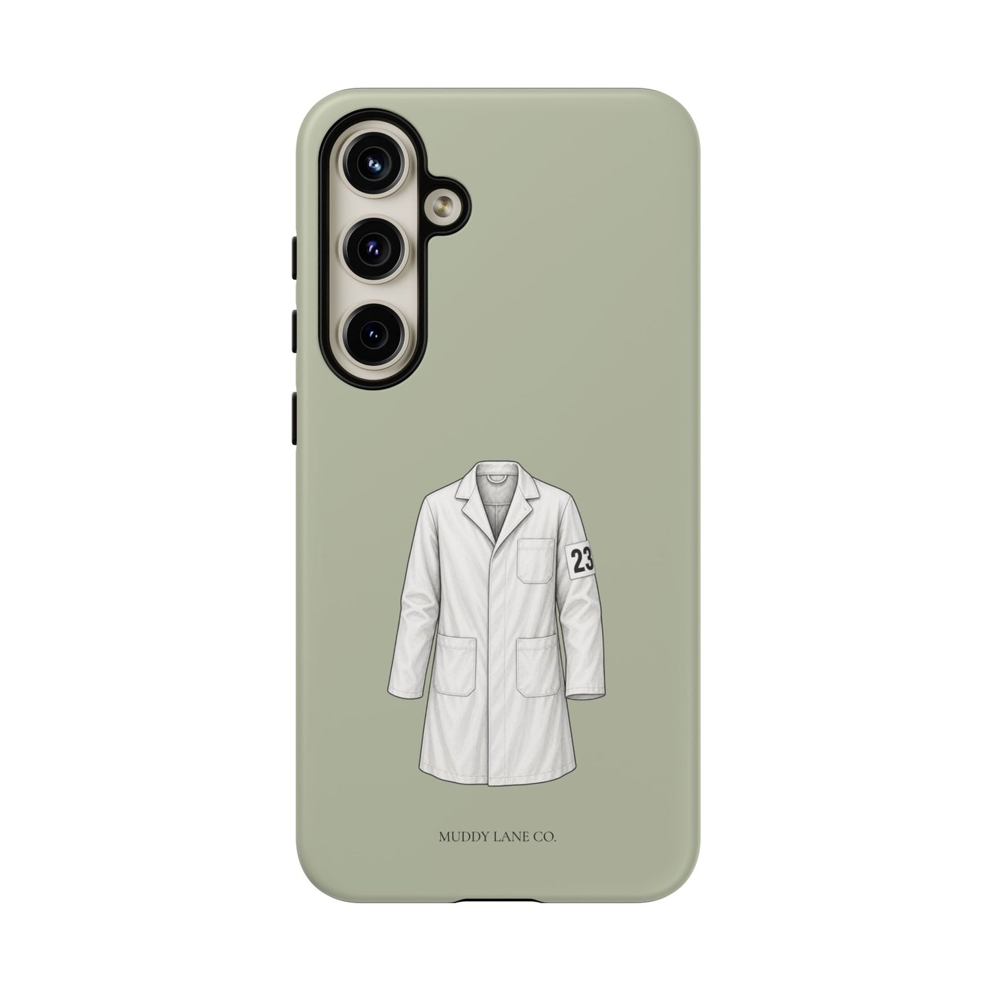 Showing Coat Tough Phone Case in Light Sage Matte