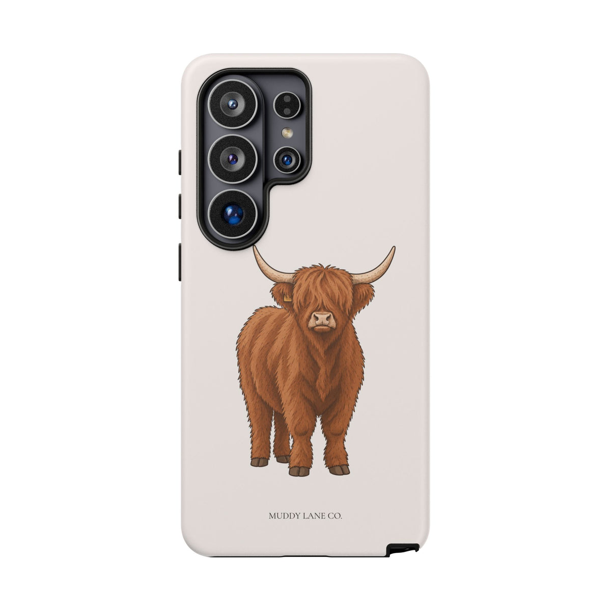 Highland Cow Tough Phone Case in Warm Cream Matte