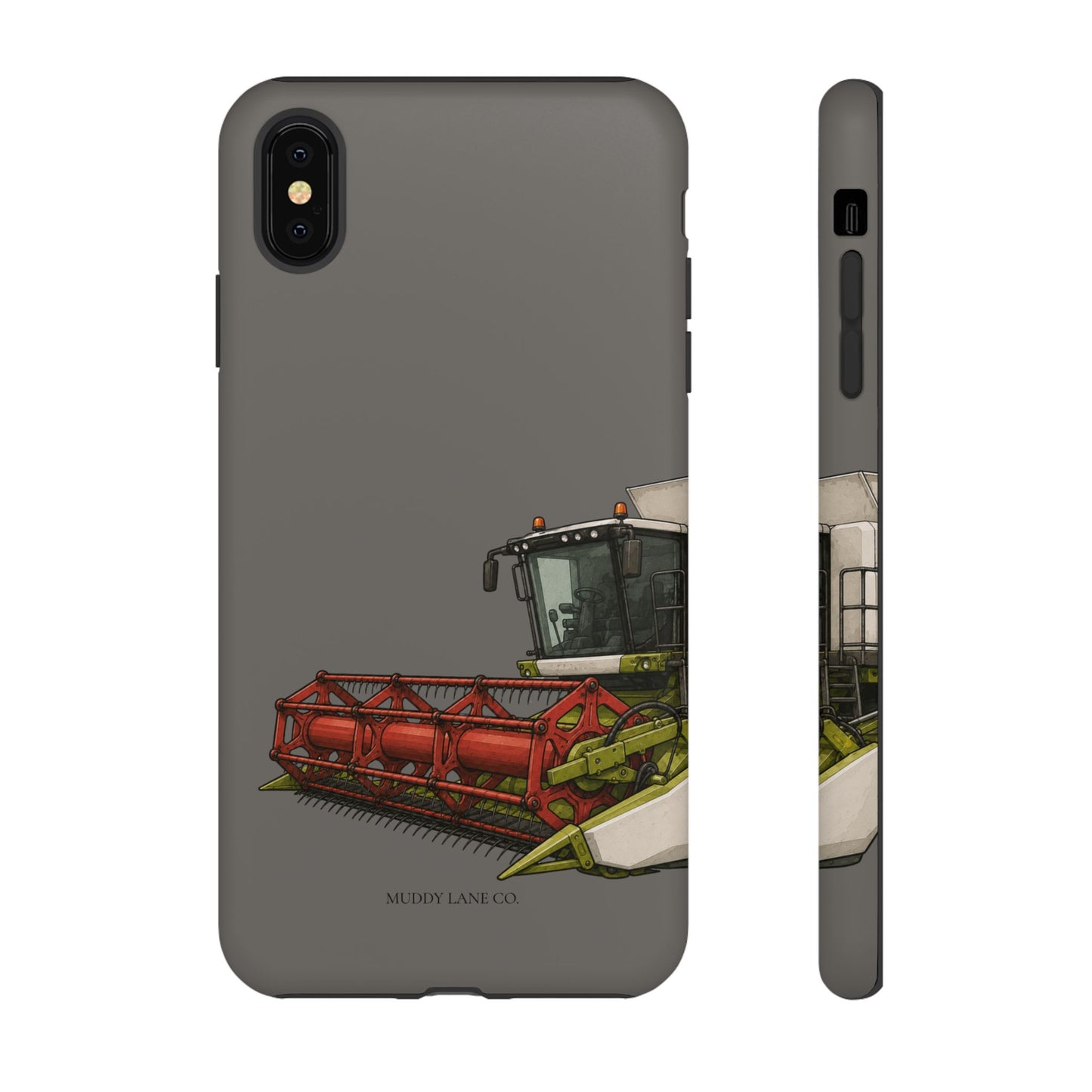 Combine Harvester Close-Up Tough Phone Case in Dark Grey Matte
