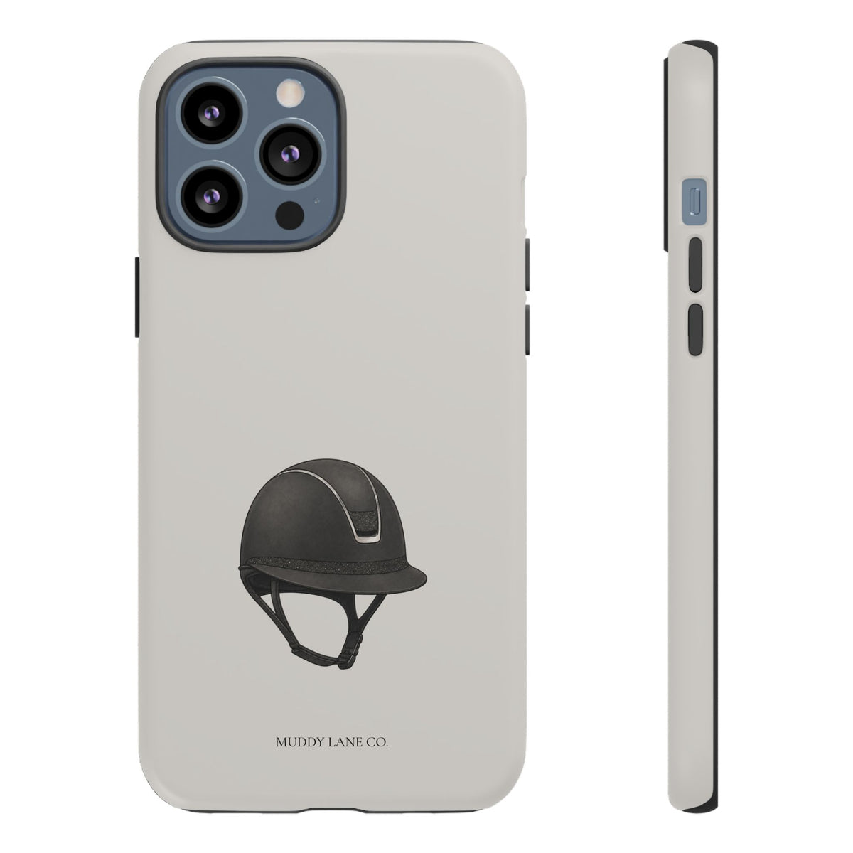 Riding Helmet Tough Phone Case in Soft Grey Matte