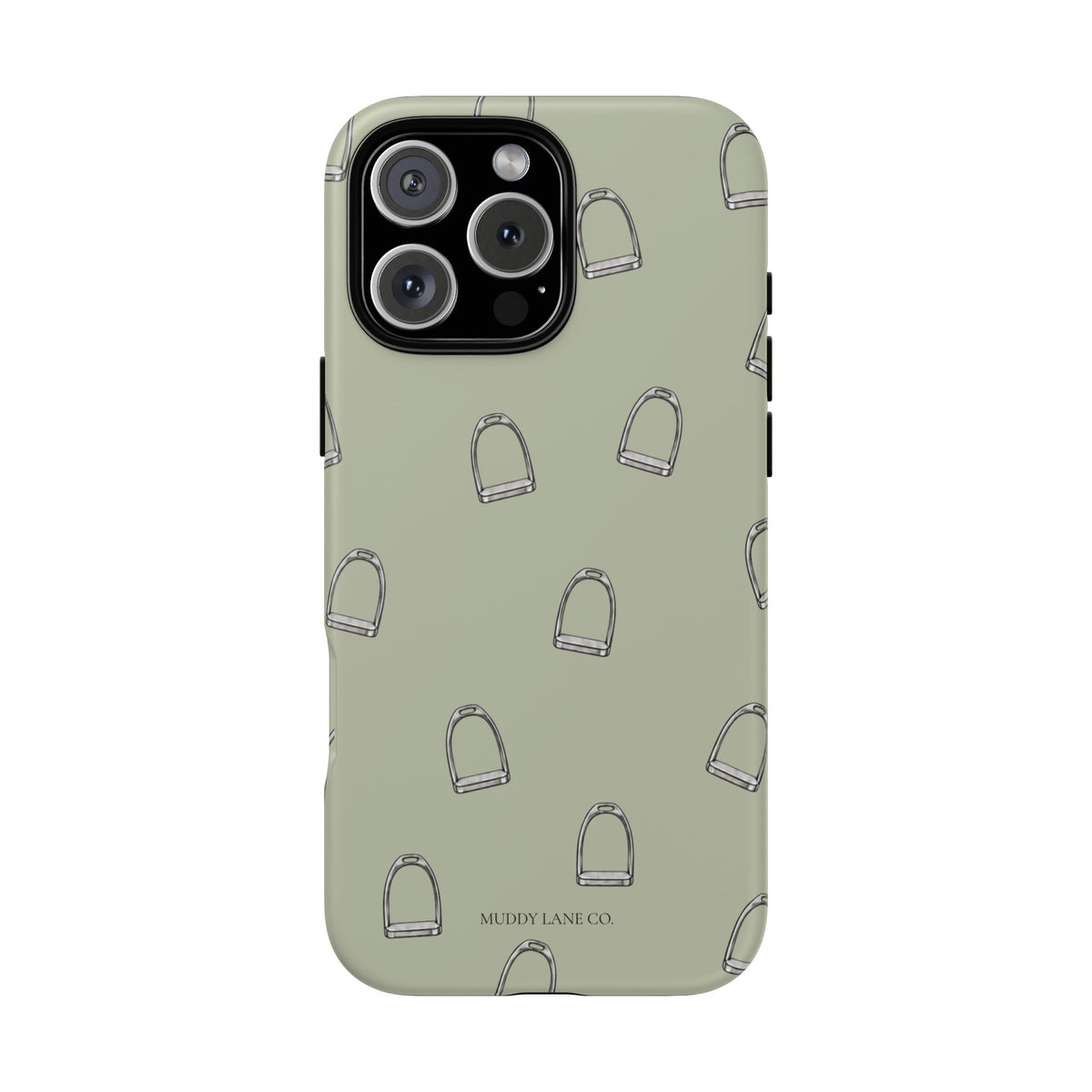 Stirrup Pattern Tough Phone Case in Light Sage Matte