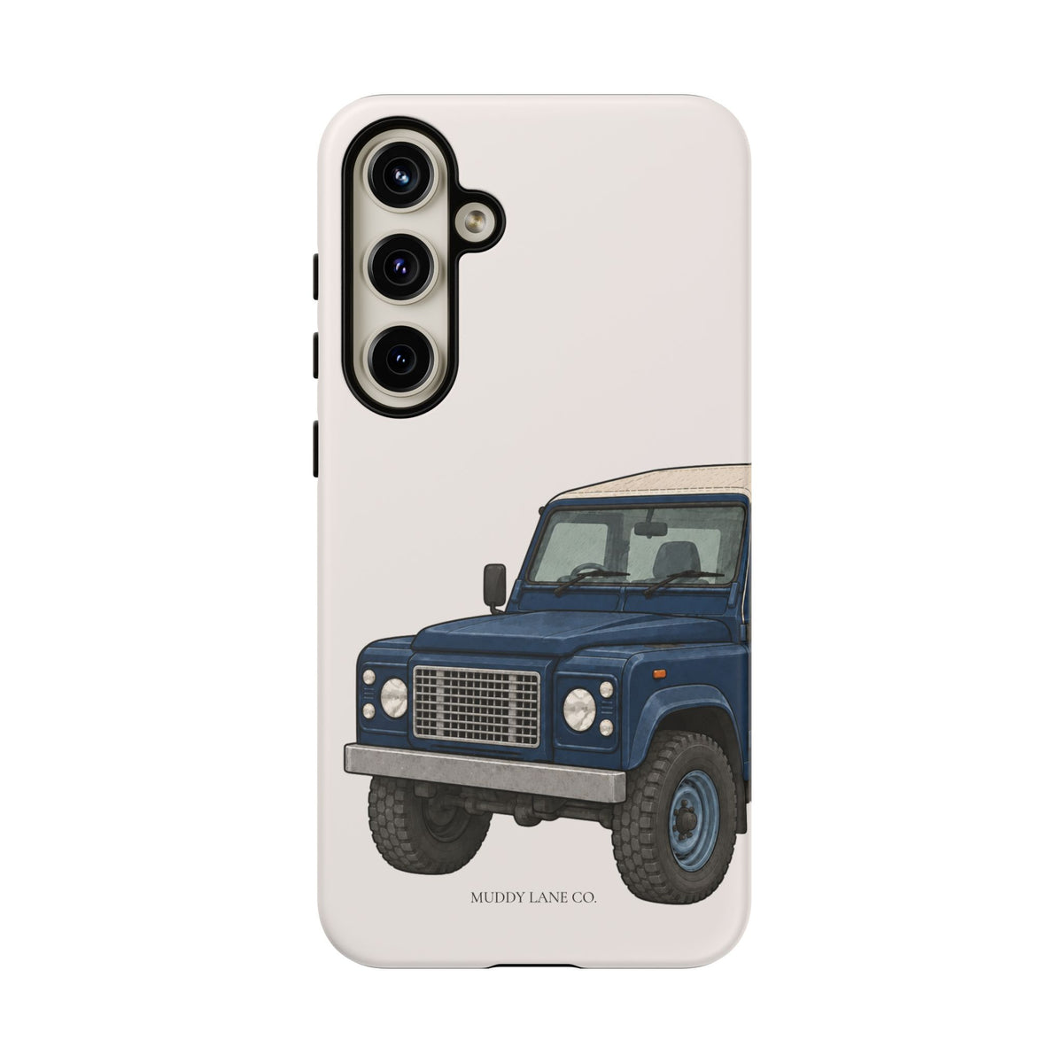 Blue Classic 4x4 Close-Up Tough Phone Case in Warm Cream Matte