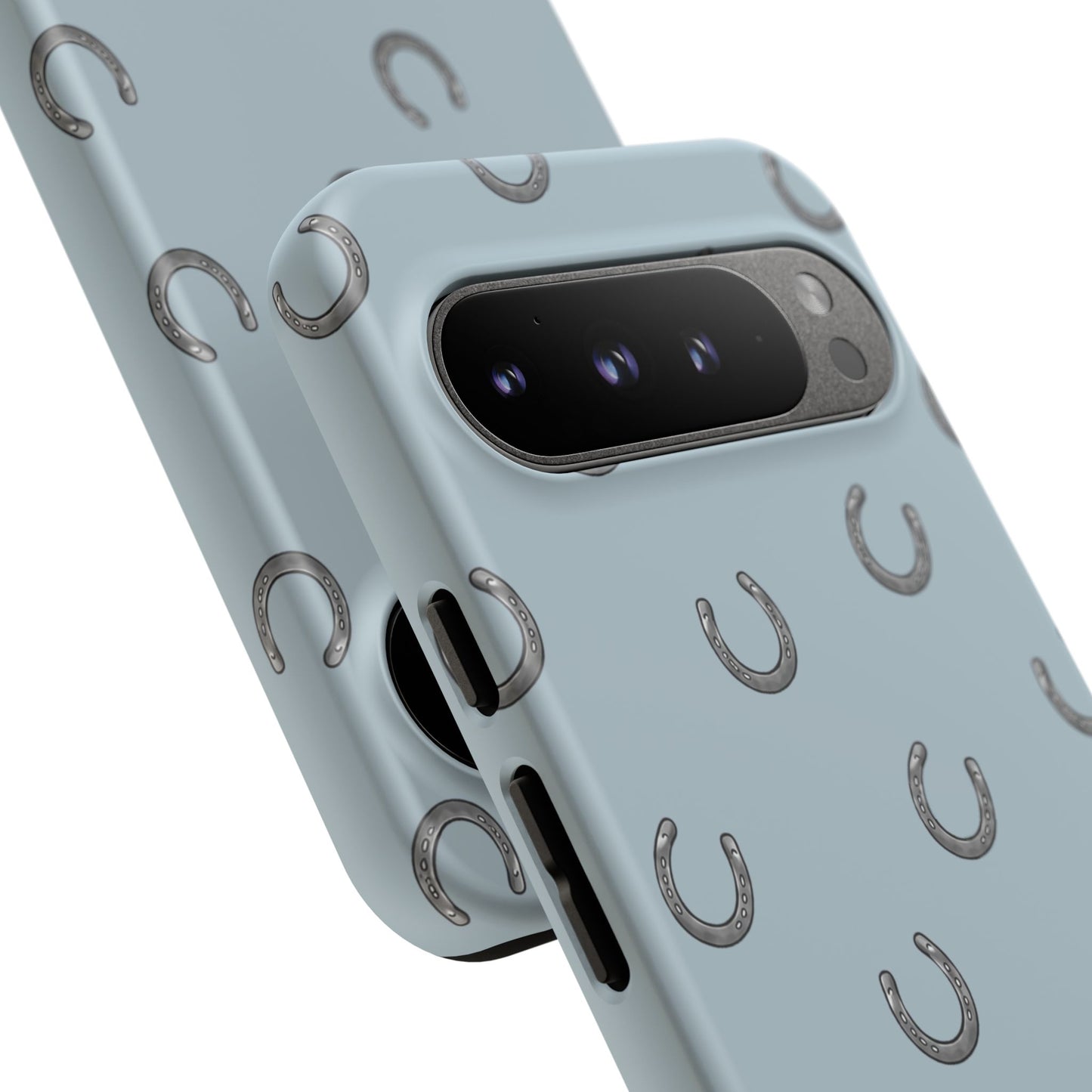 Horseshoe Pattern Tough Phone Case in Dusty Blue Matte