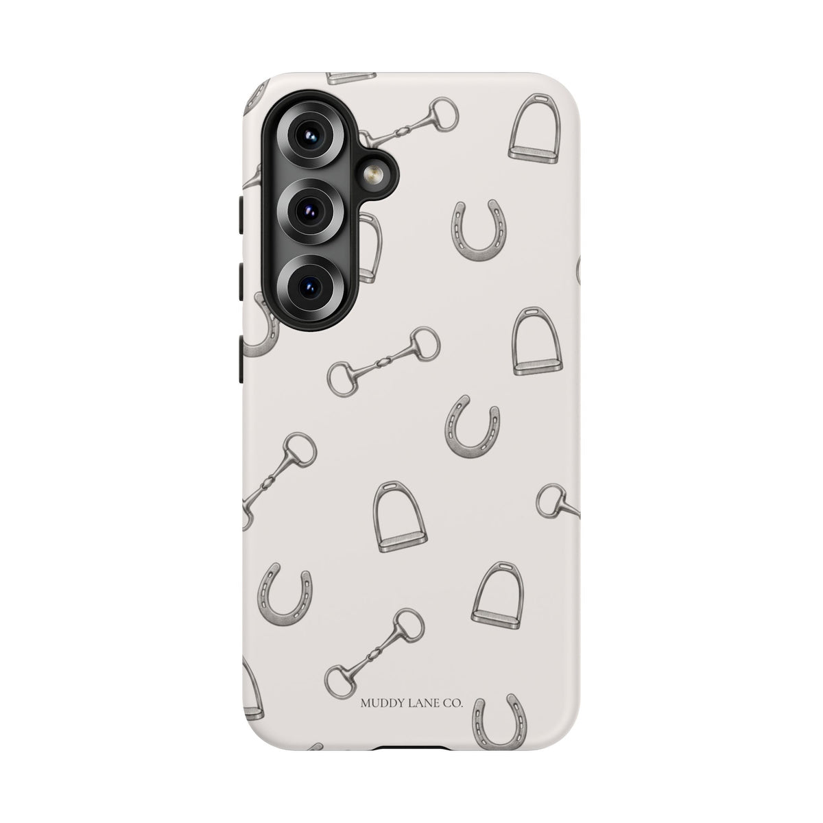 Tack Room Pattern Tough Phone Case in Warm Cream Matte