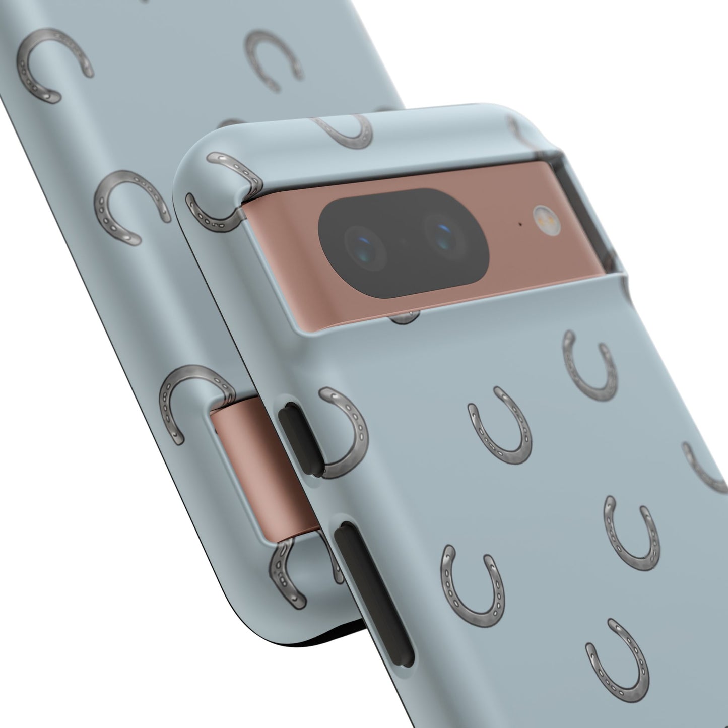 Horseshoe Pattern Tough Phone Case in Dusty Blue Matte