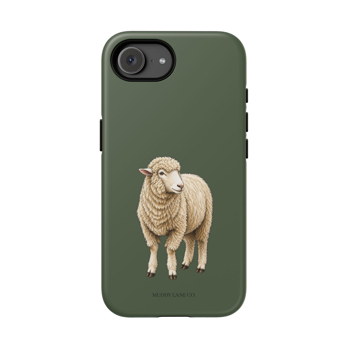 Sheep Tough Phone Case in Forest Green Matte