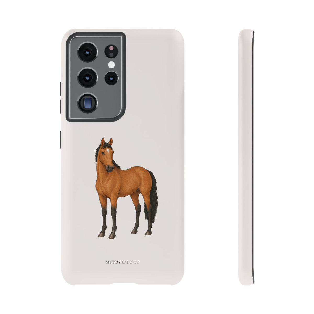 Chestnut Horse Tough Phone Case in Warm Cream Matte