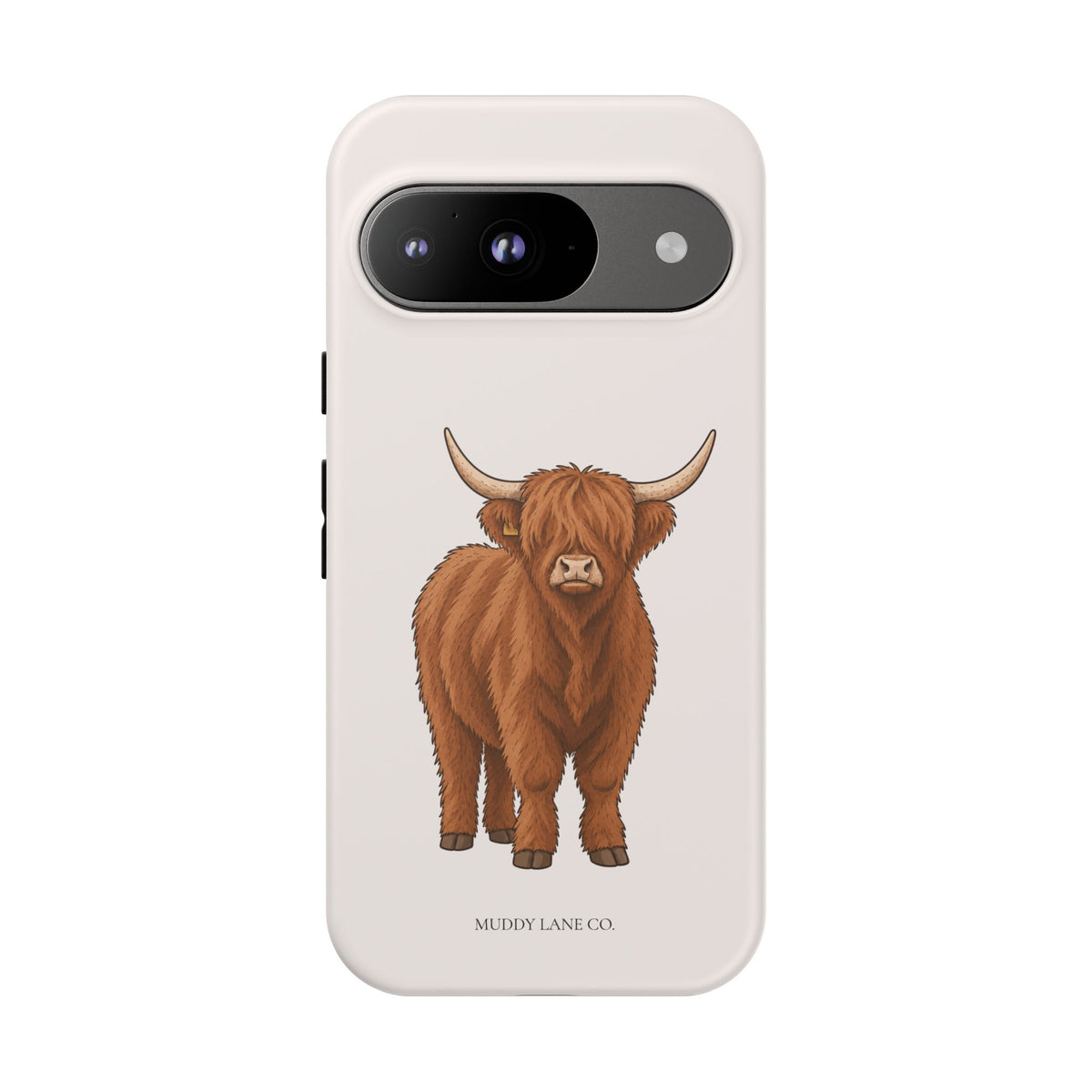Highland Cow Tough Phone Case in Warm Cream Matte
