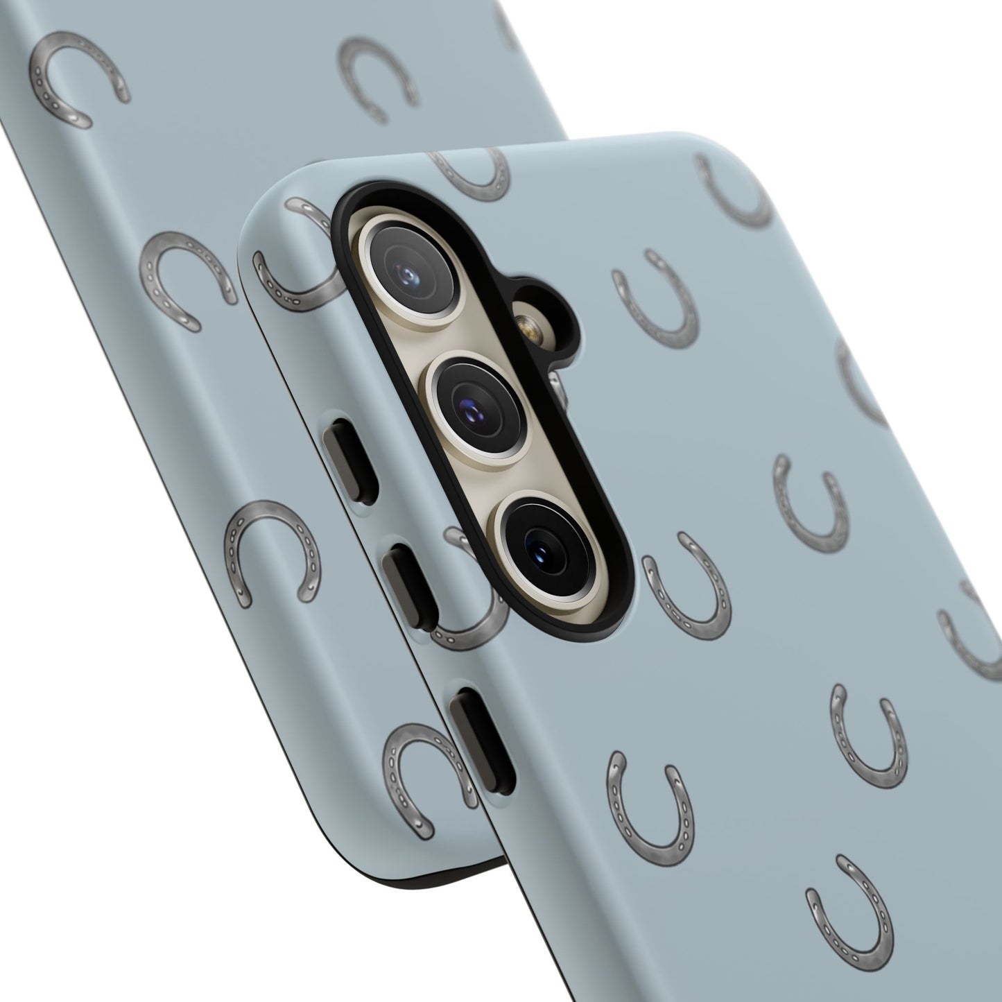 Horseshoe Pattern Tough Phone Case in Dusty Blue Matte