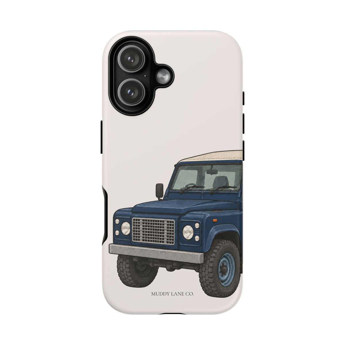 Blue Classic 4x4 Close-Up Tough Phone Case in Warm Cream Matte
