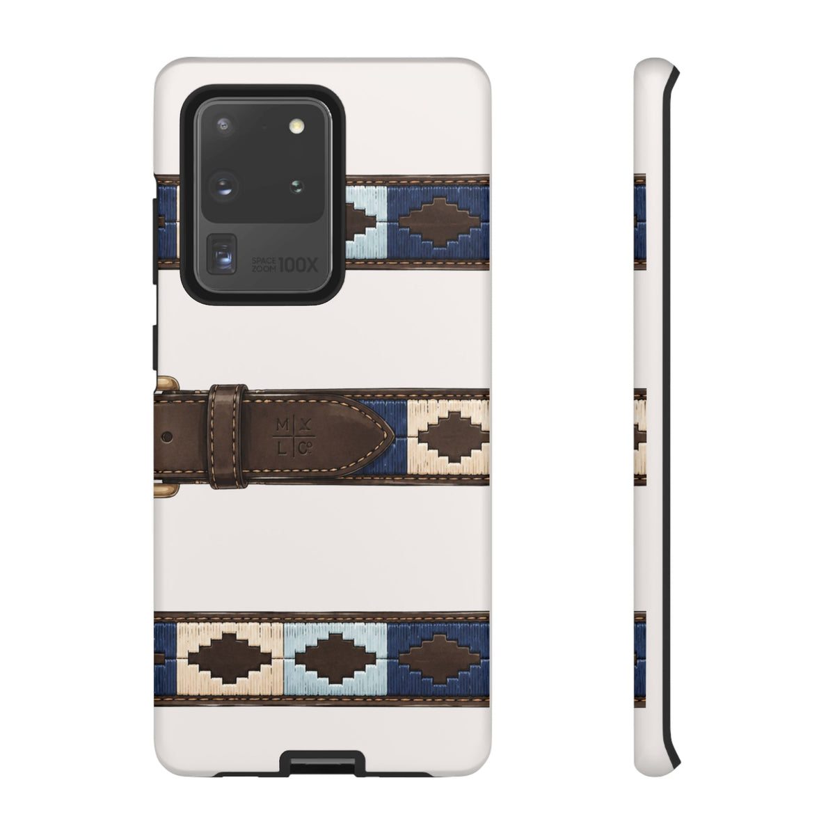 Country Belt Pattern Tough Phone Case in Warm Cream Matte