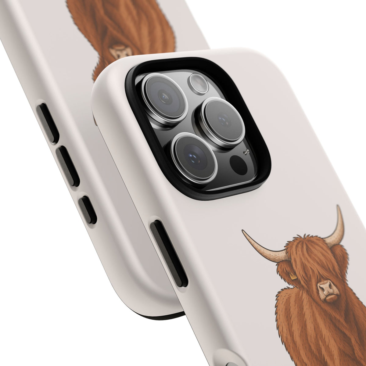 Highland Cow Tough Phone Case in Warm Cream Matte