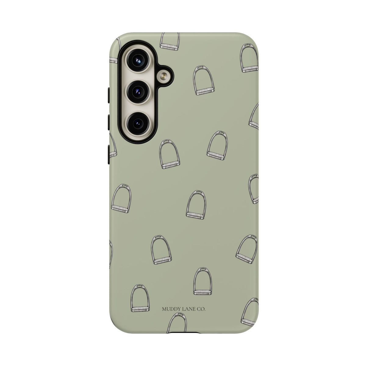 Stirrup Pattern Tough Phone Case in Light Sage Matte