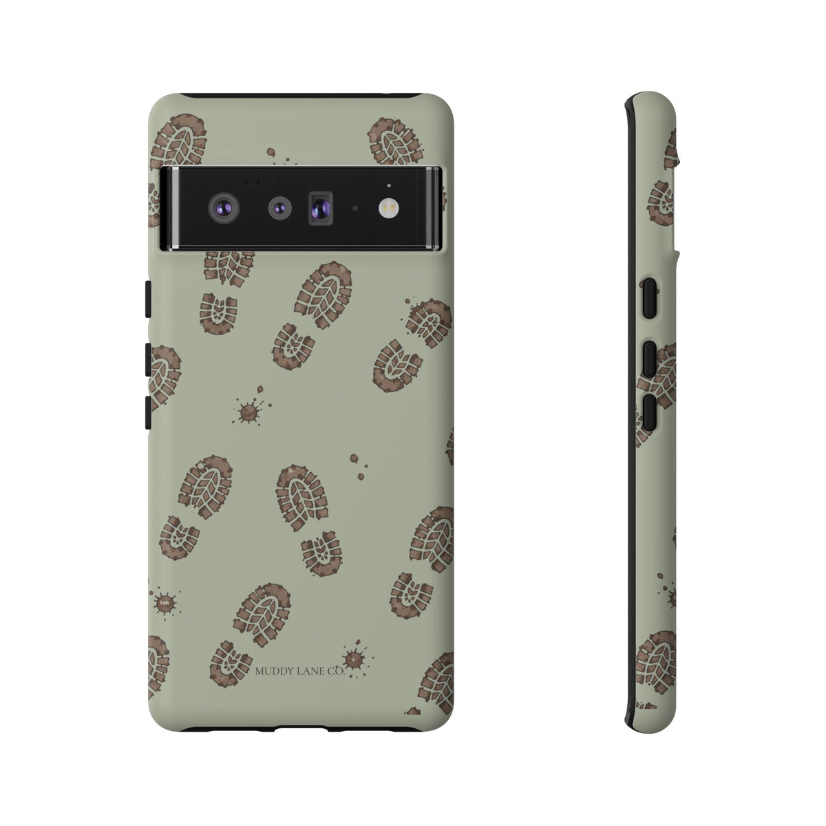 Muddy Boot Print Tough Phone Case in Light Sage Matte