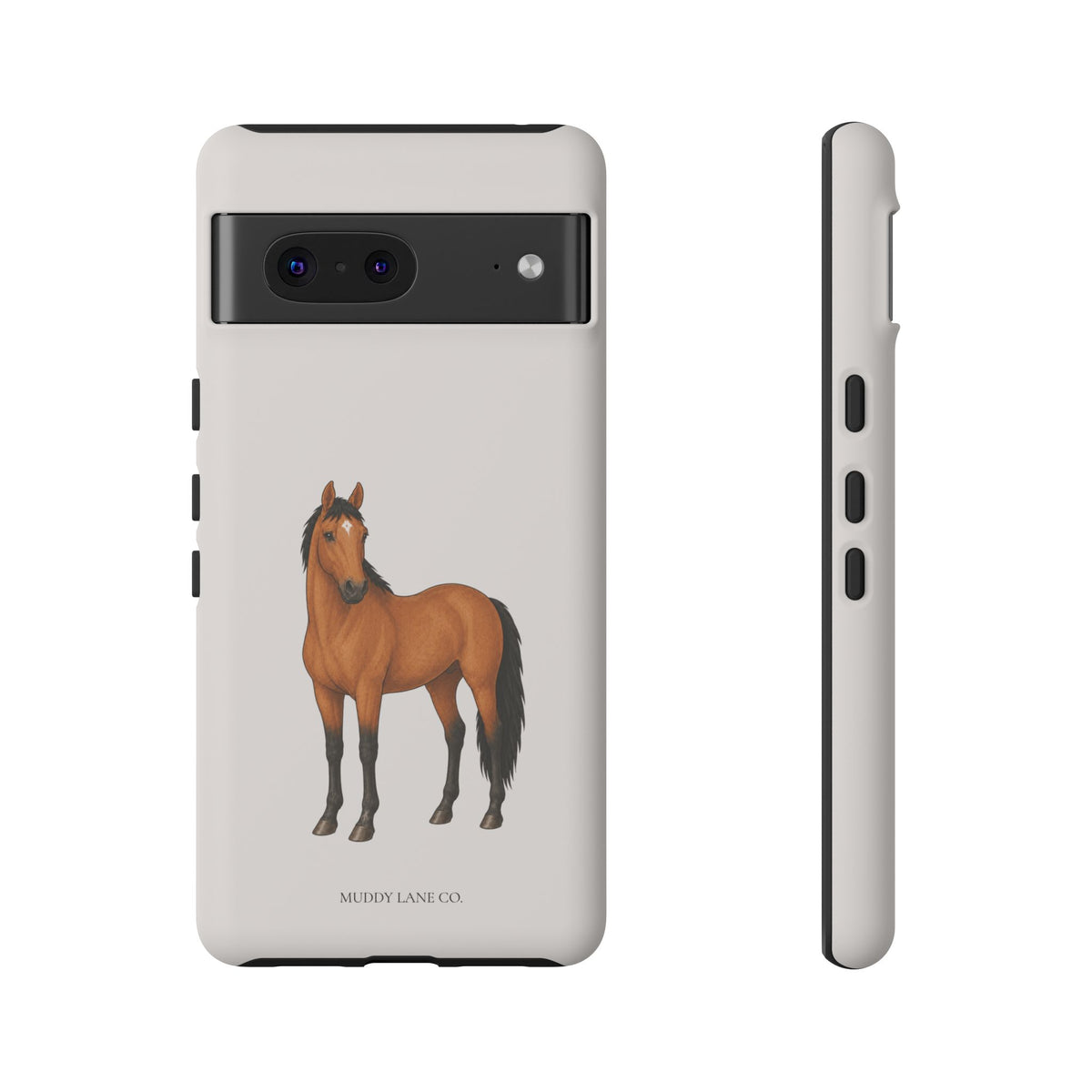 Chestnut Horse Tough Phone Case in Warm Cream Matte
