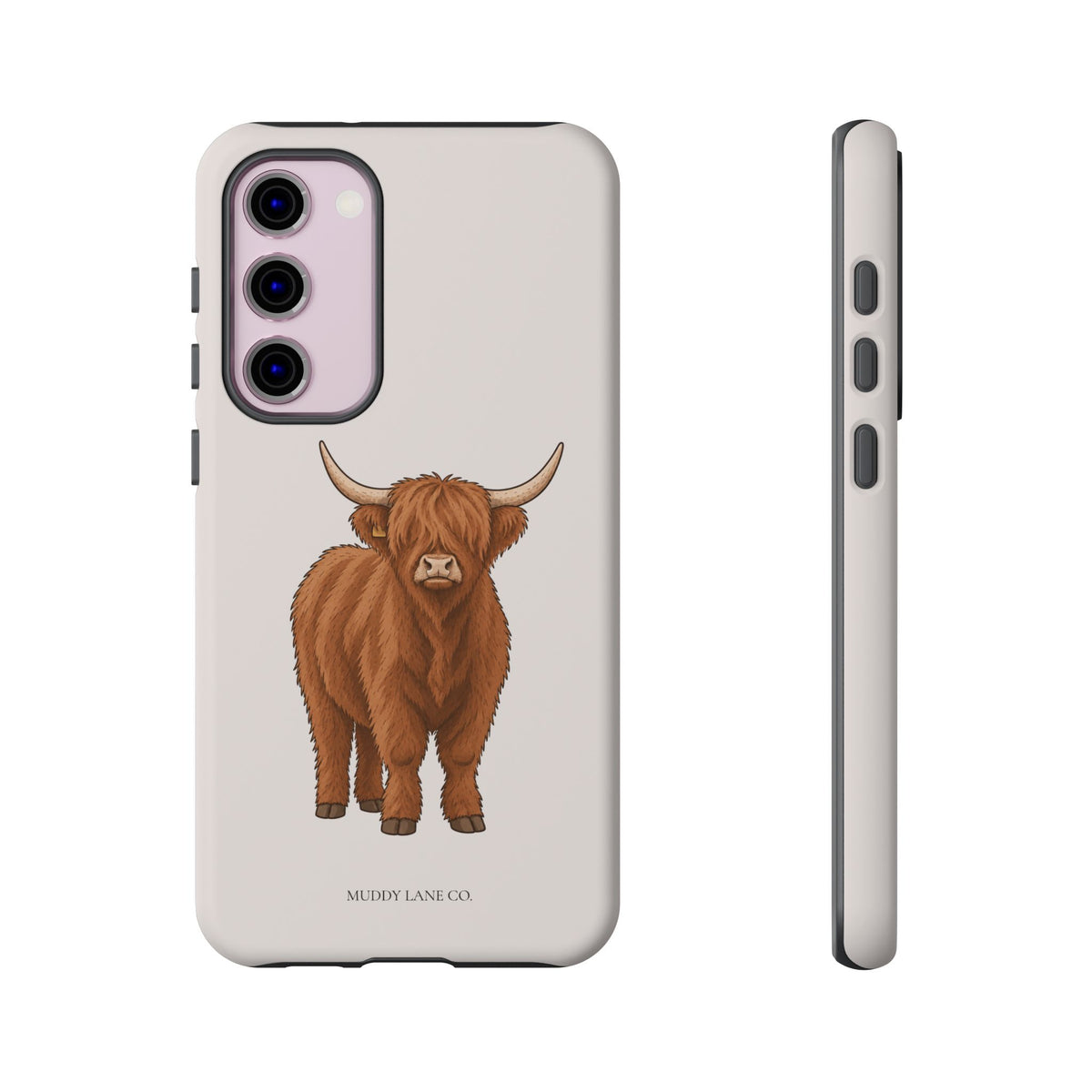 Highland Cow Tough Phone Case in Warm Cream Matte