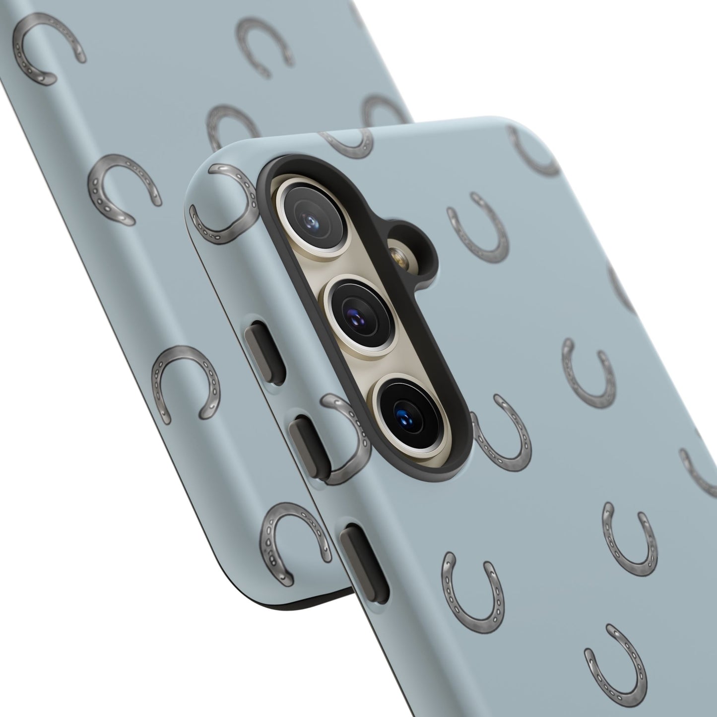 Horseshoe Pattern Tough Phone Case in Dusty Blue Matte