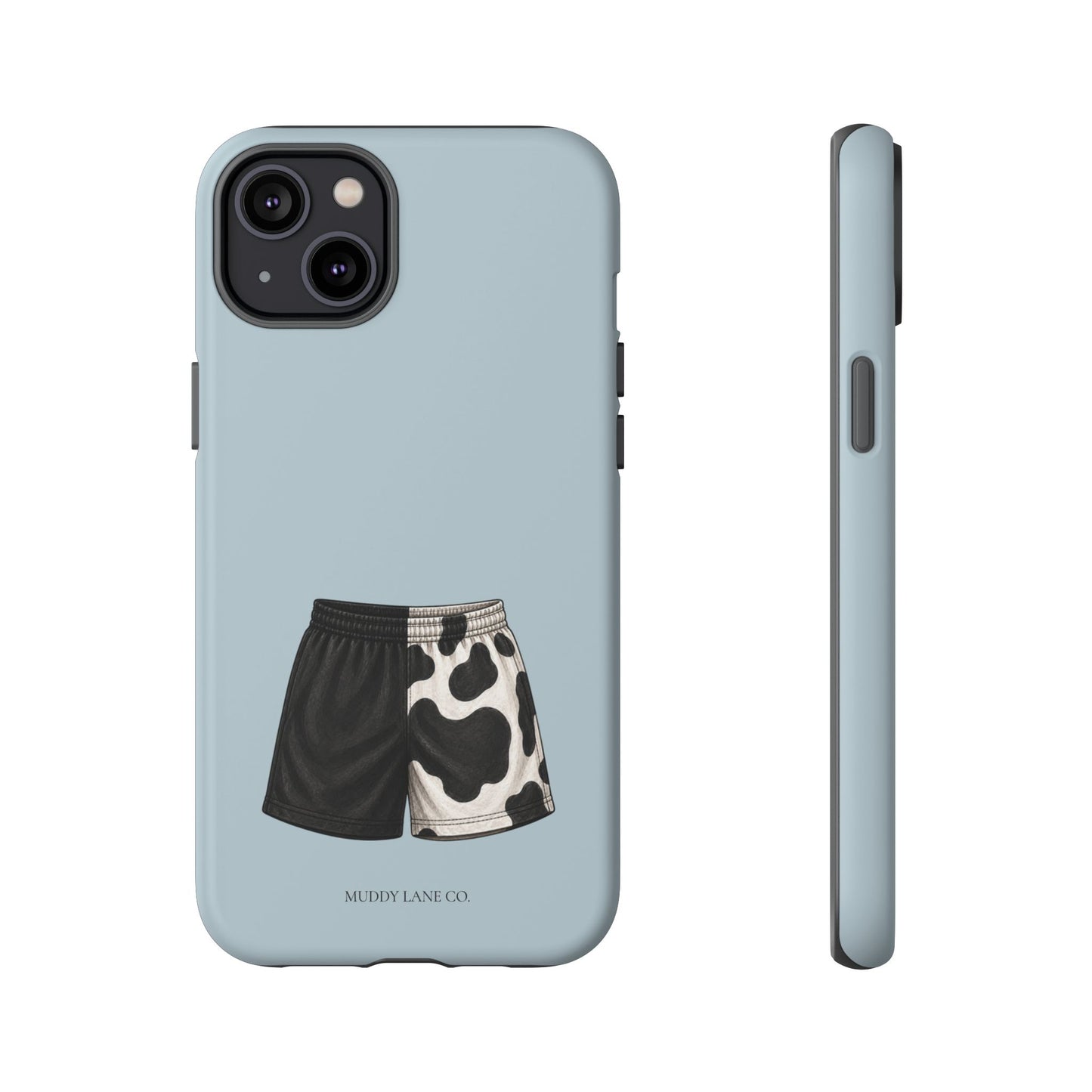 Cow Print Shorts Tough Phone Case in Dusty Blue Matte