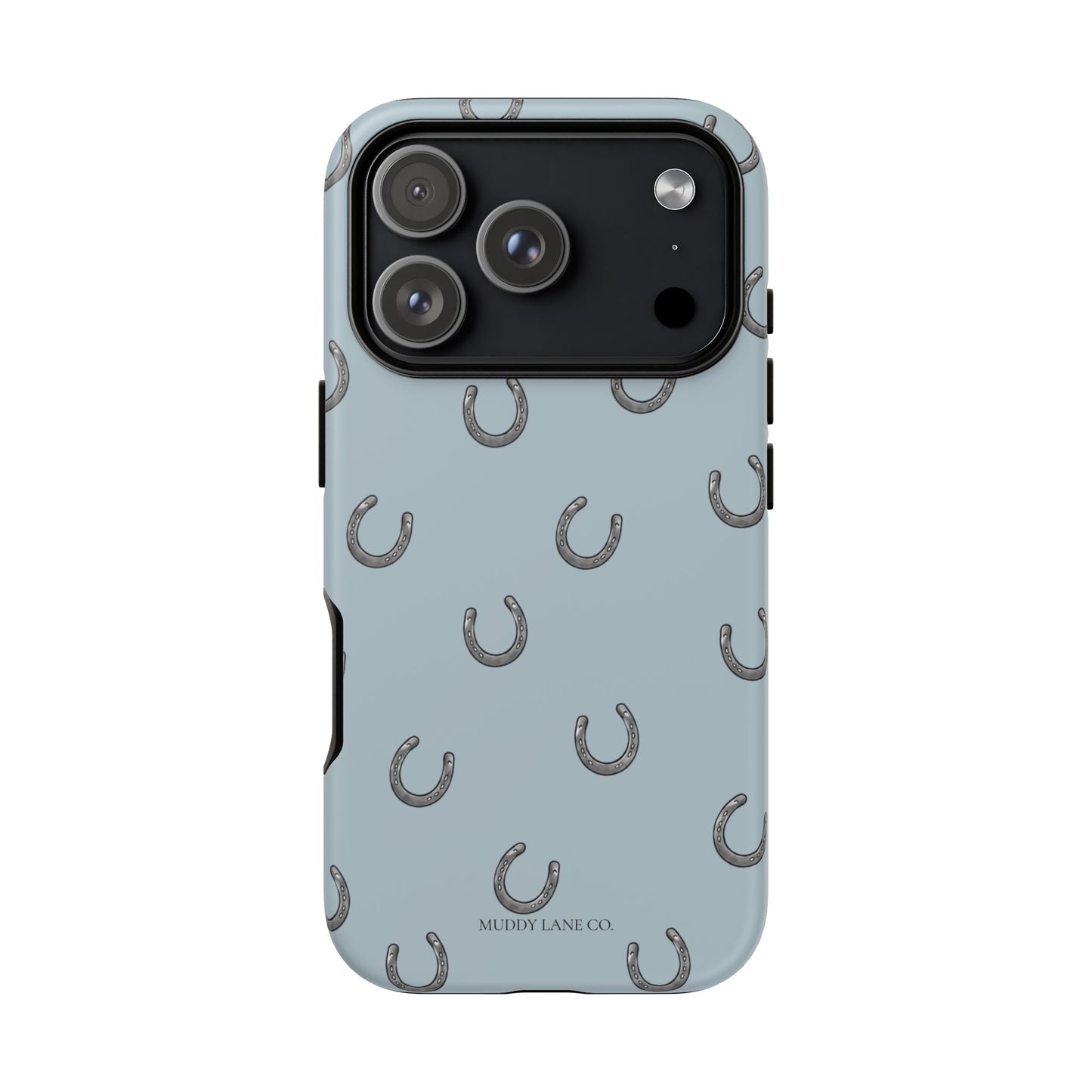 Horseshoe Pattern Tough Phone Case in Dusty Blue Matte
