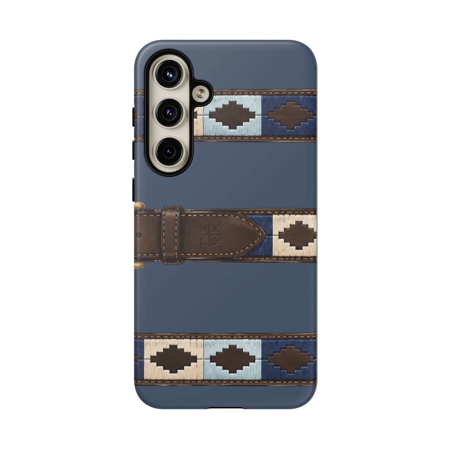 Country Belt Pattern Tough Phone Case in Deep Navy Matte
