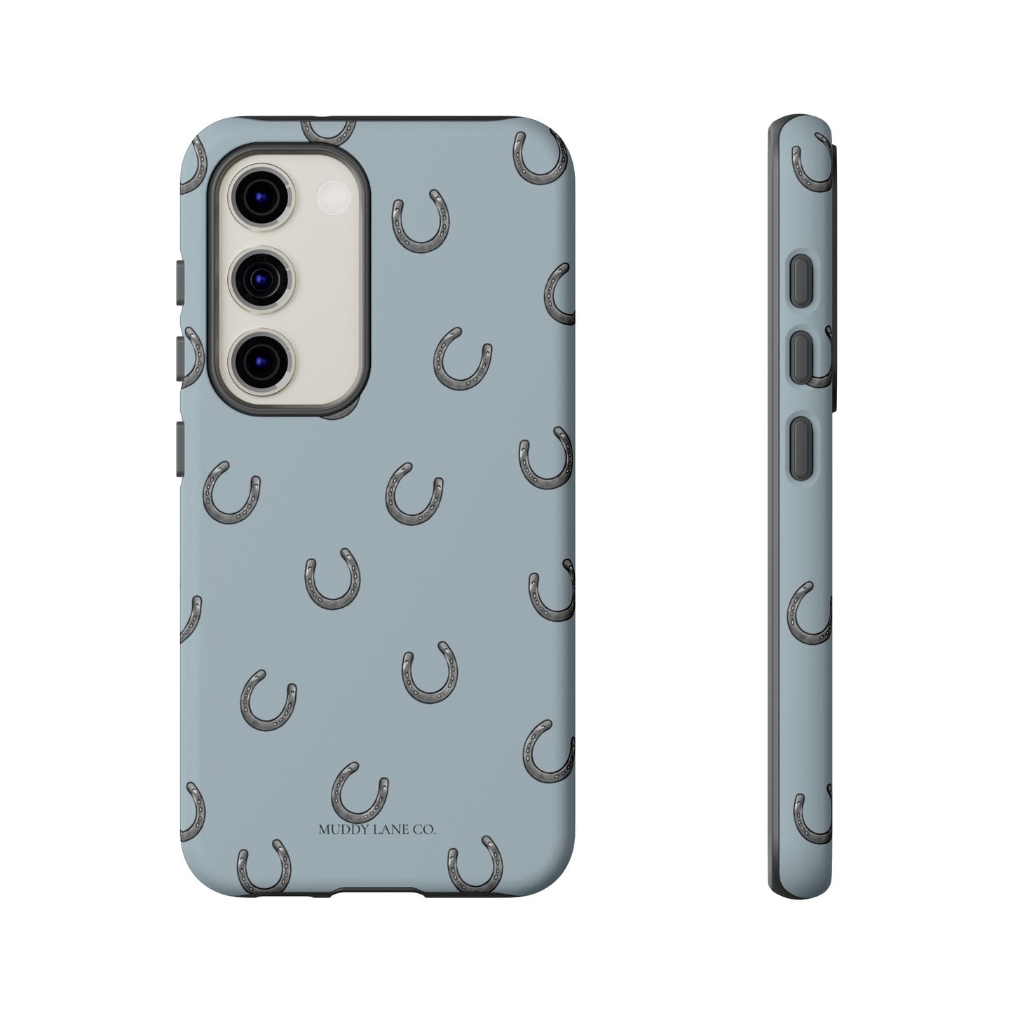 Horseshoe Pattern Tough Phone Case in Dusty Blue Matte