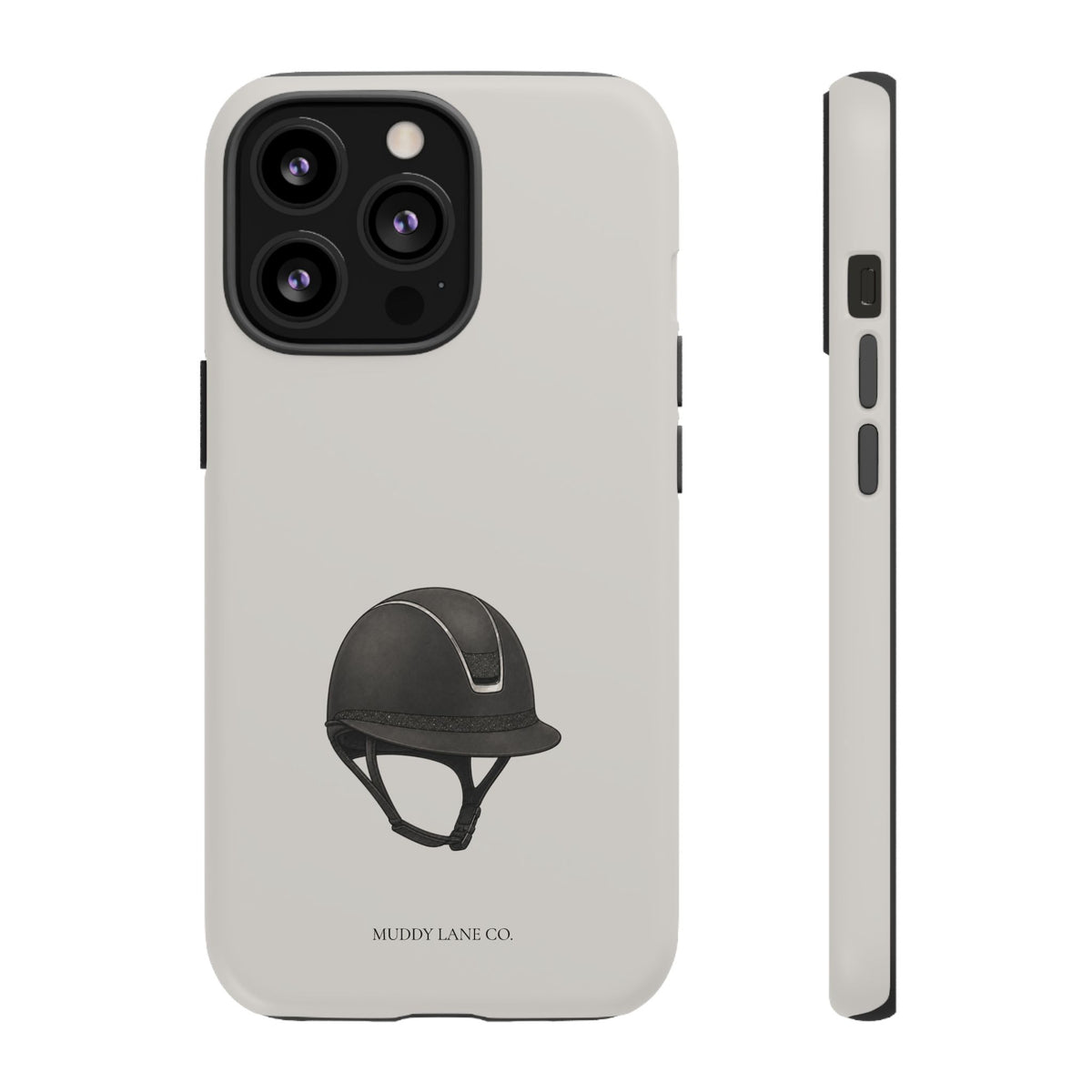 Riding Helmet Tough Phone Case in Soft Grey Matte