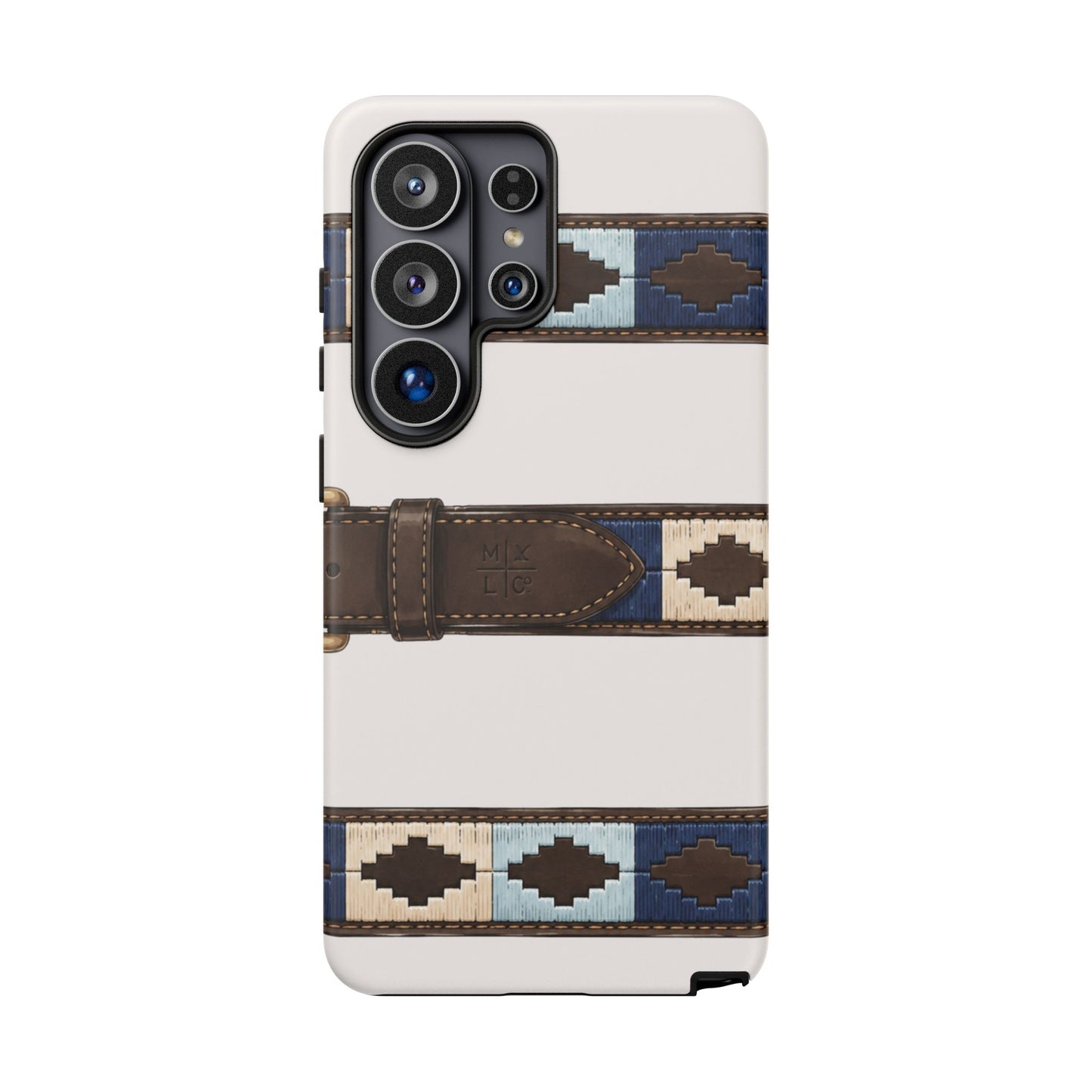 Country Belt Pattern Tough Phone Case in Warm Cream Matte