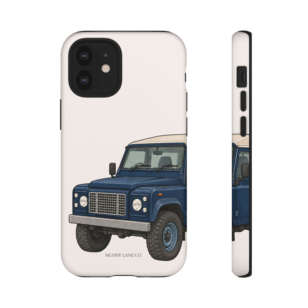 Blue Classic 4x4 Close-Up Tough Phone Case in Warm Cream Matte