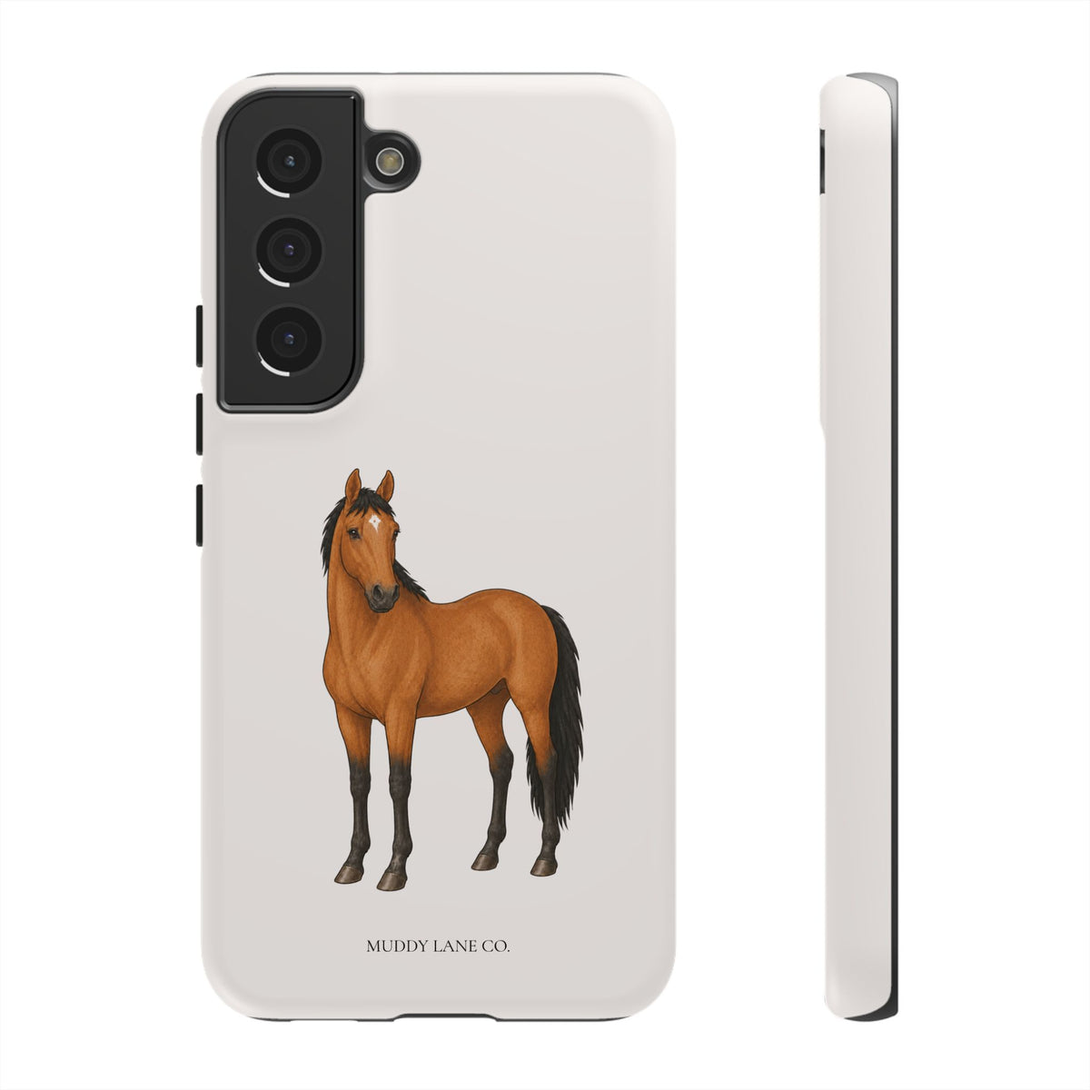 Chestnut Horse Tough Phone Case in Warm Cream Matte