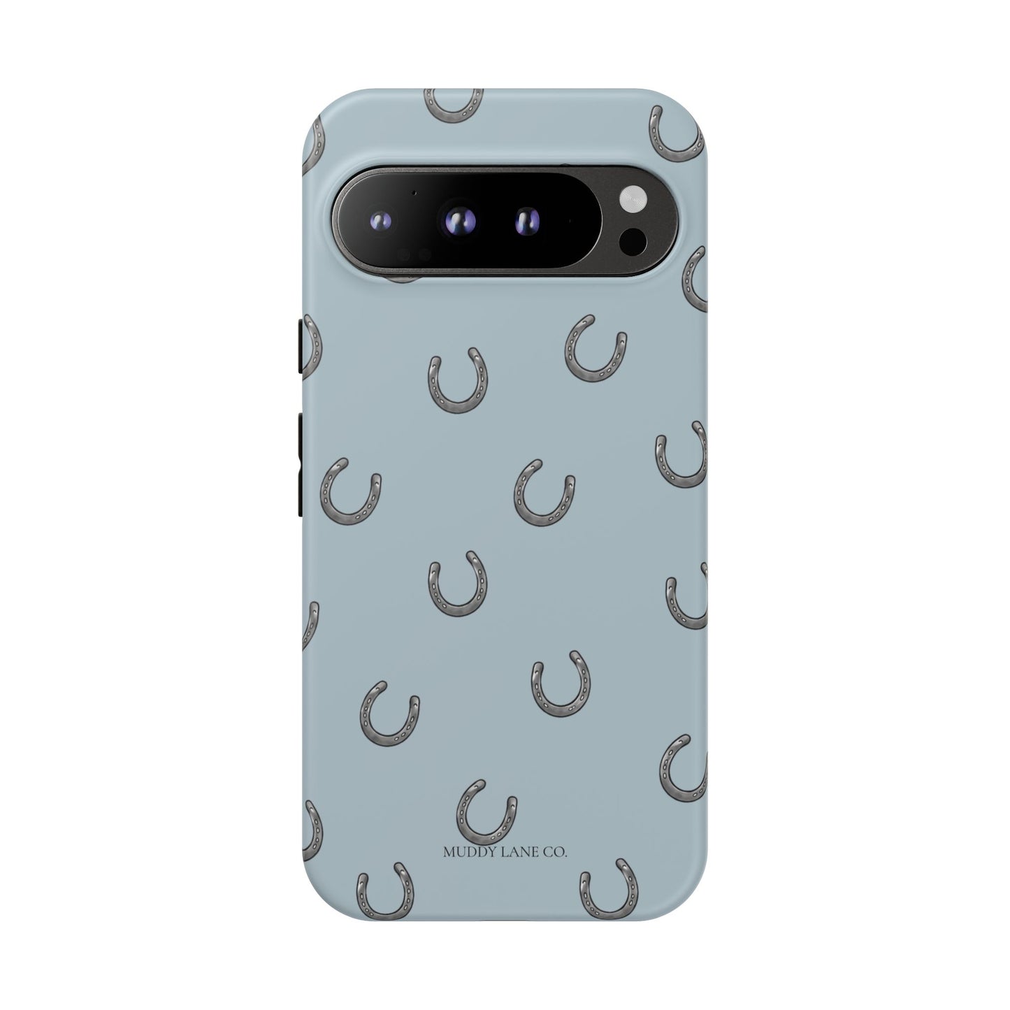 Horseshoe Pattern Tough Phone Case in Dusty Blue Matte