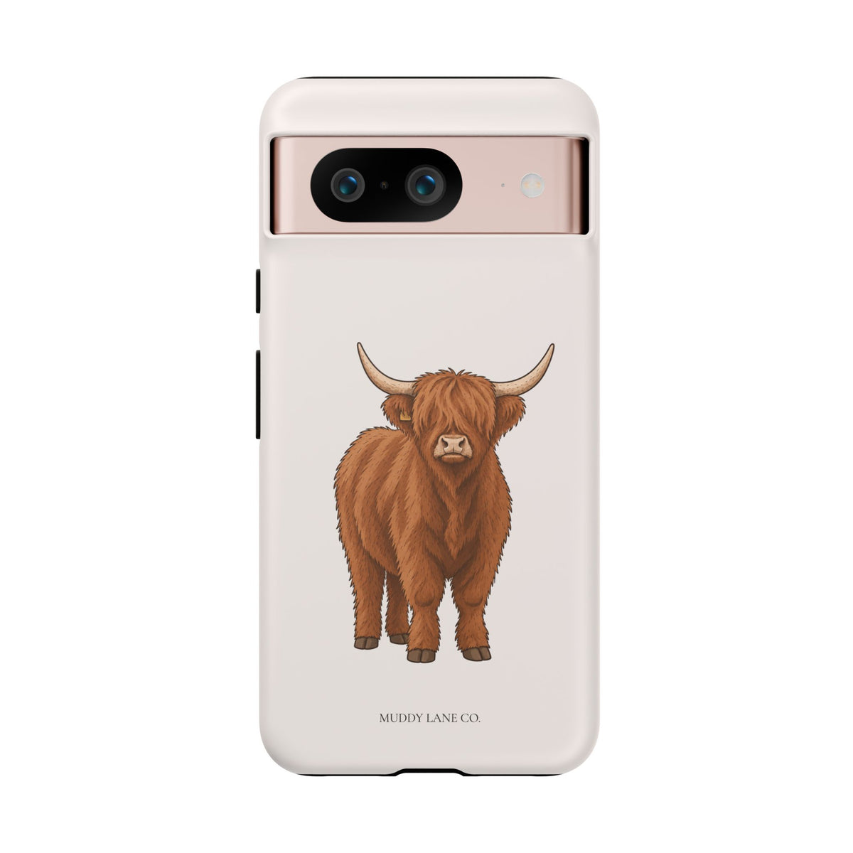 Highland Cow Tough Phone Case in Warm Cream Matte