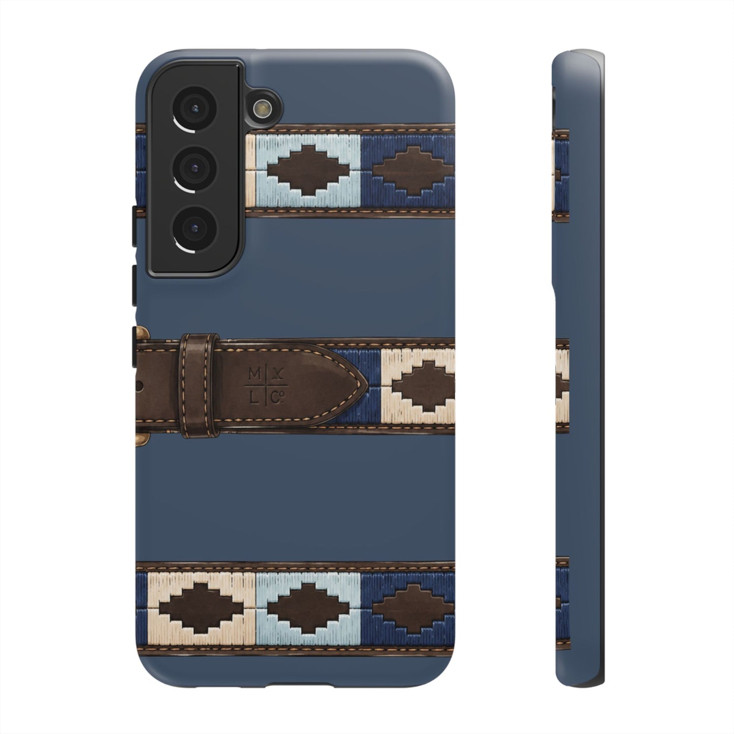 Country Belt Pattern Tough Phone Case in Deep Navy Matte