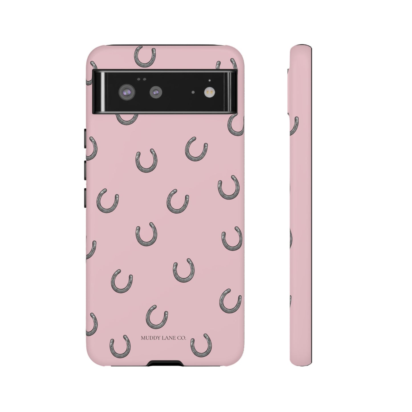 Horseshoe Pattern Tough Phone Case in Soft Rosette Pink Matte