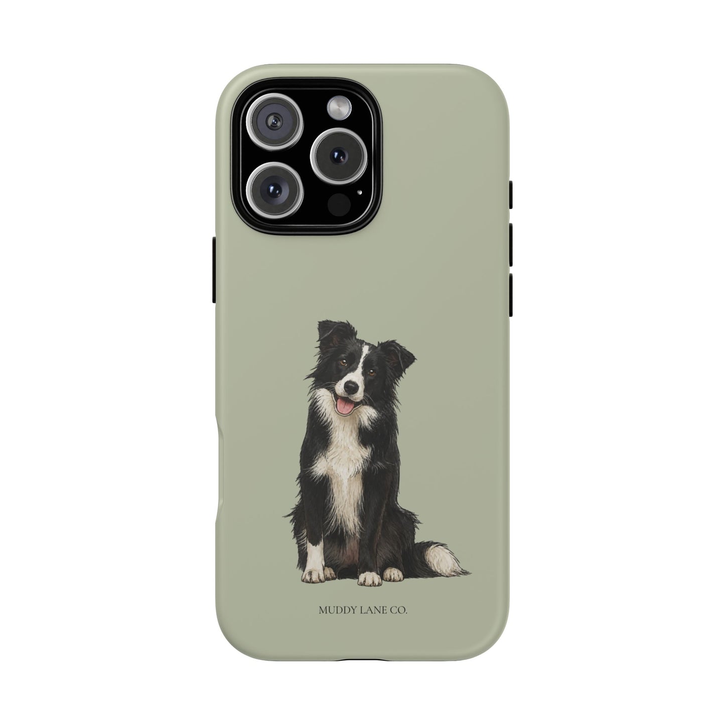 Border Collie Tough Phone Case in Light Sage Matte