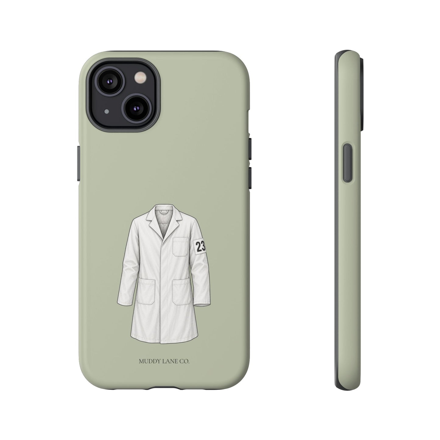 Showing Coat Tough Phone Case in Light Sage Matte